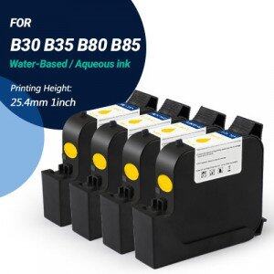 BENTSAI EB21Y Yellow Original Water-Based Ink Cartridge Replacement for B30 B35 B80 B85 Handheld Printer, 4 Packs 